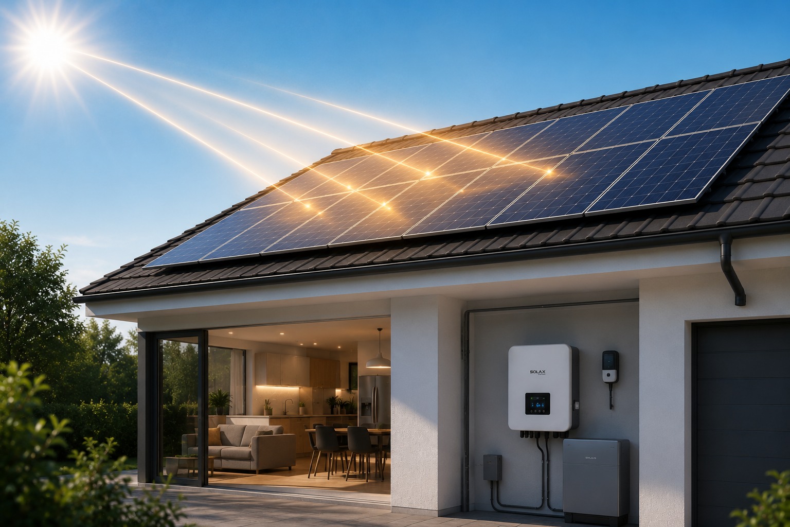 I pannelli catturano l'energia solare